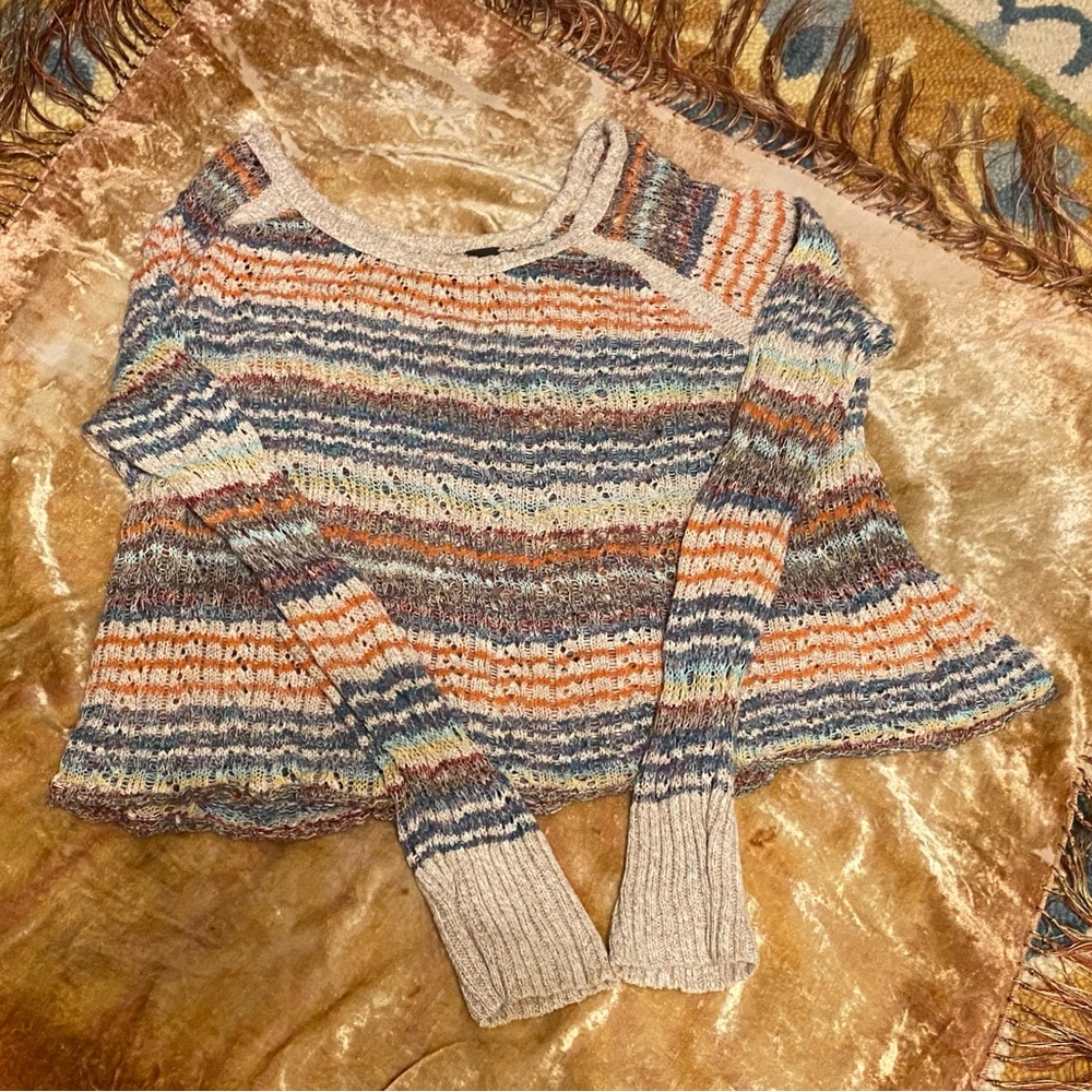 Knit Free People Striped Multicolor Sweater